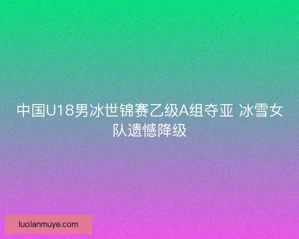 中国U18男冰世锦赛乙级A组夺亚 冰雪女队遗憾降级 中国U18男冰世锦赛乙级A组夺亚 冰雪女队遗憾降级