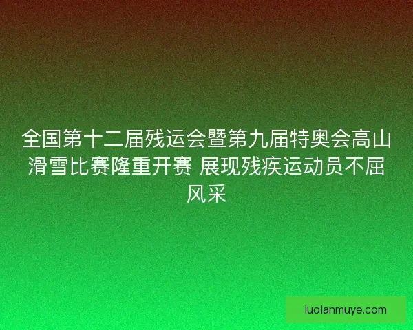 全国第十二届残运会暨第九届特奥会高山滑雪比赛隆重开赛 展现残疾运动员不屈风采 全国第十二届残运会暨第九届特奥会高山滑雪比赛隆重开赛 展现残疾运动员不屈风采